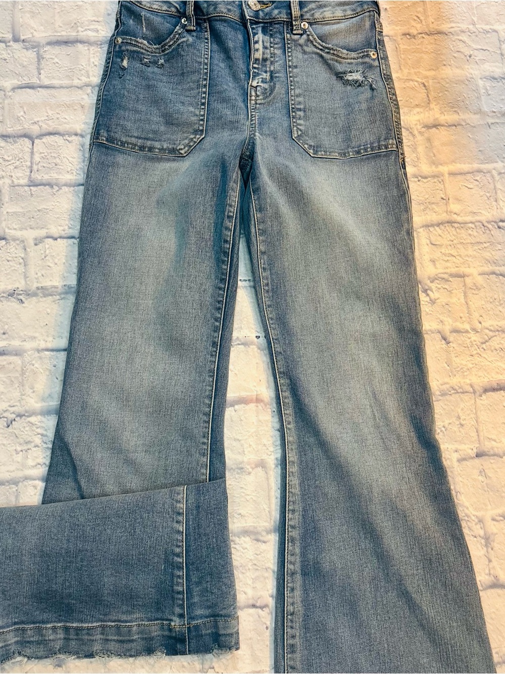 Women’s Medium Wash High-Rise Bell Bottom Jeans By Happily Grey 1/25